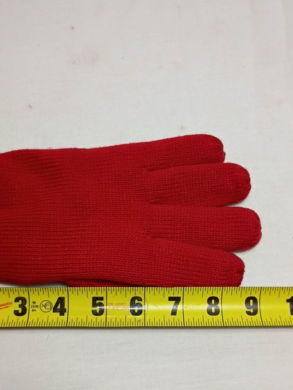 NWT Isotoner Red Knit Gloves with Suede Palm Patch Women's One Size Winter - Picture 5 of 7